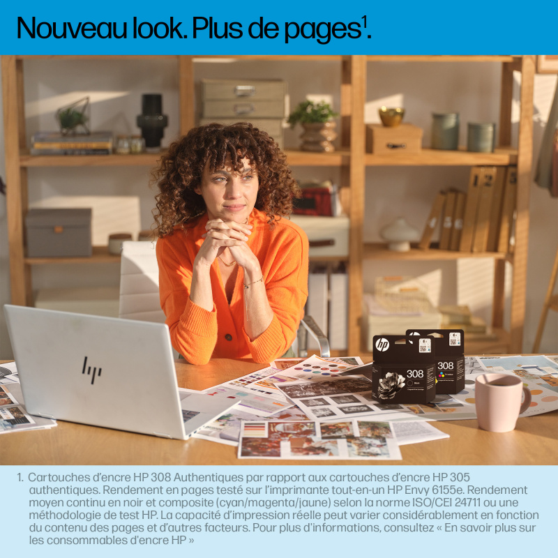 HP 308 Cartouche d’encre authentique Noir