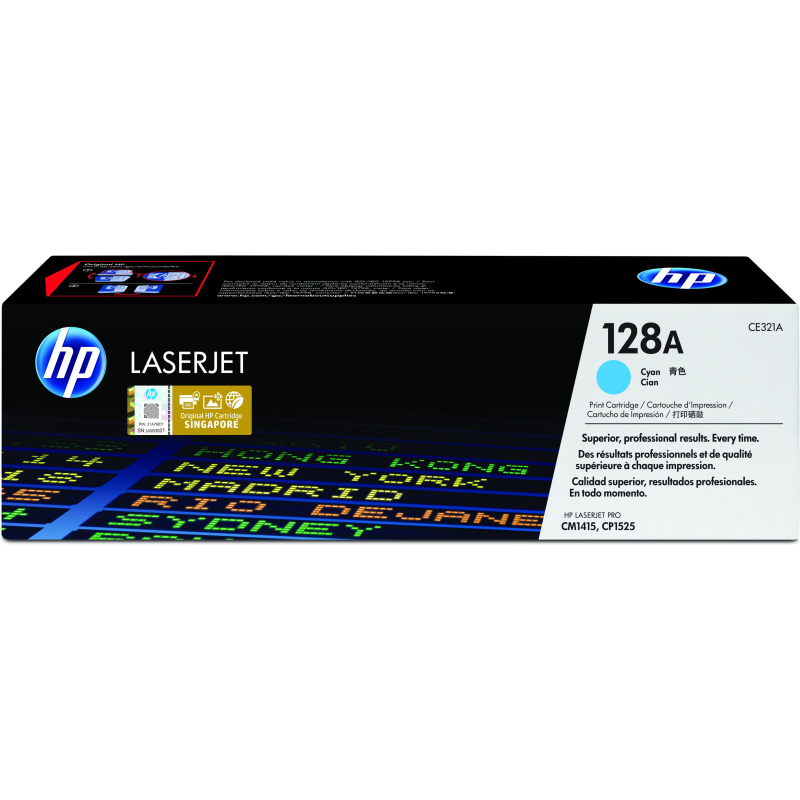 HP 128A toner LaserJet cyan authentique