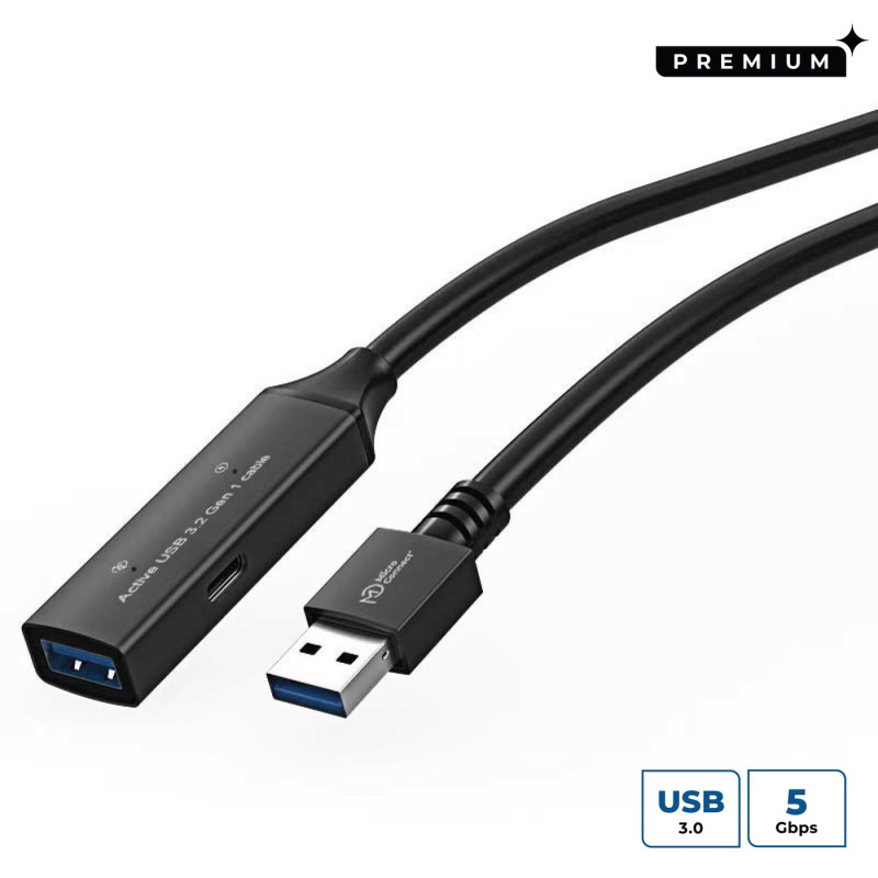 Microconnect USB3.0AAF15A câble USB USB 3.2 Gen 1 (3.1 Gen 1) 15 m USB A Noir