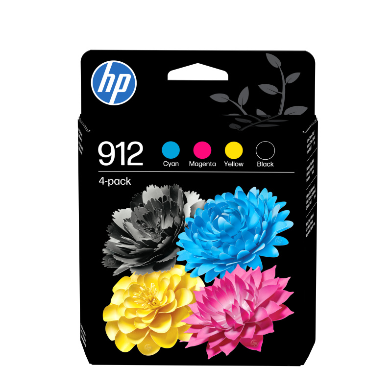 HP 912 Pack de 4 cartouches d'encre Noir/Cyan/Magenta/Jaune authentiques