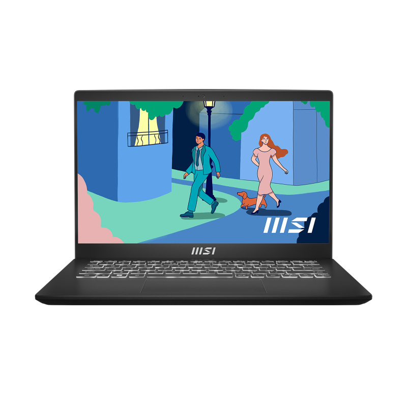 MSI Modern 14 C7M-427XFR AMD Ryzen™ 7 7730U Ordinateur portable 35,6 cm (14") Full HD 16 Go DDR4-SDRAM 512 Go SSD Wi-Fi 6E (802.11ax) DOS gratuit Noir