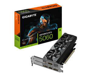 GIGABYTE GeForce RTX 5060 OC Low Profile 8G Carte Graphique - 8GB GDDR7, 128bit, PCI-E 5.0, 2512 MHz Fréquence du cœur, 3 x DisplayPort, 1 x HDMI, GV-N5060OC-8GL