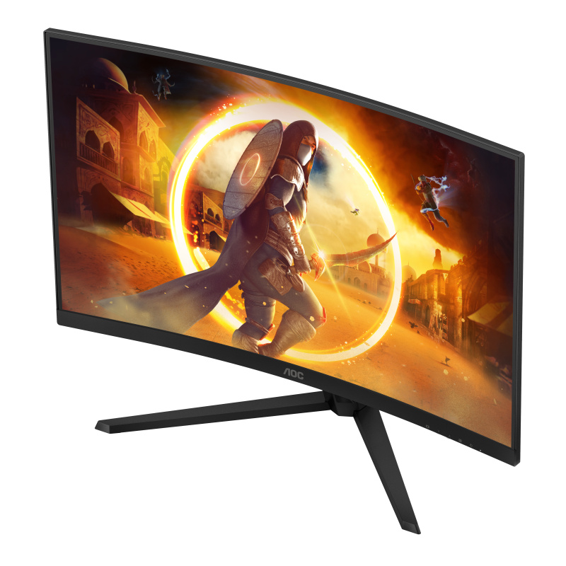 AOC G4 CQ32G4VE écran plat de PC 80 cm (31.5") 2560 x 1440 pixels Quad HD LCD Noir, Gris