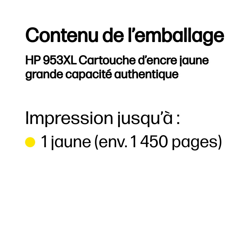 HP 953XL Cartouche d’encre jaune grande capacité authentique