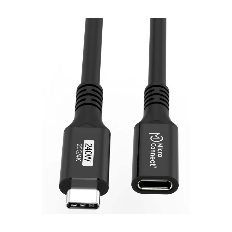 Microconnect USB3.2CC2EX câble USB USB4 Gen 2x2 2 m USB C Noir