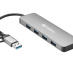 Sandberg USB-C/A to 4xUSB 3.0 Hub USB 3.2 Gen 1 (3.1 Gen 1) Type-A + Type-C 5000 Mbit/s Aluminium