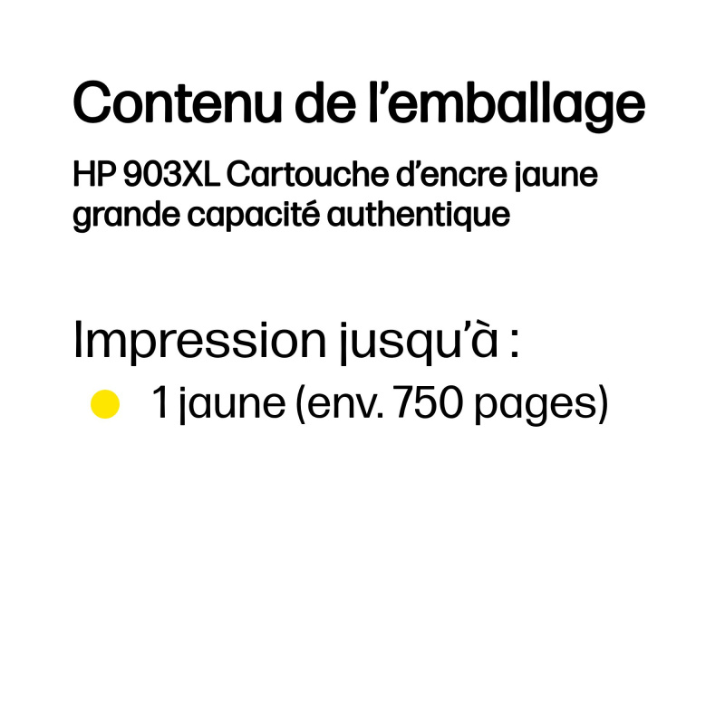 HP 903XL Cartouche d’encre jaune grande capacité authentique