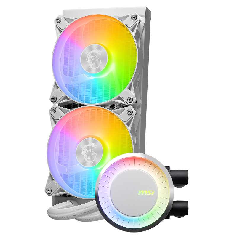 MSI MAG CORELIQUID E240 WHITE système de refroidissement d’ordinateur Carte-mère, Processeur Kit de refroidissement du liquide 12 cm Blanc