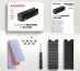 Axagon CLR-M2XT M.2 SSD Passivkühler Aluminium - 2280 M.2 NVMe SSD, Disque électronique Dissipateur thermique/Radiateur Noir, Gris 1 pièce(s)