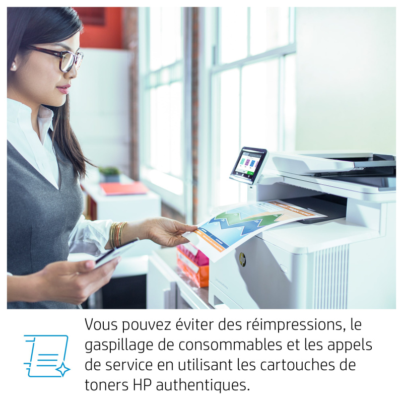 HP Color LaserJet Pro Imprimante multifonction M479dw, Couleur, Imprimante pour Impression, copie, numérisation, e-mail, Impression recto-verso; Numérisation vers e-mail/PDF; Chargeur automatique de documents de 50 feuilles