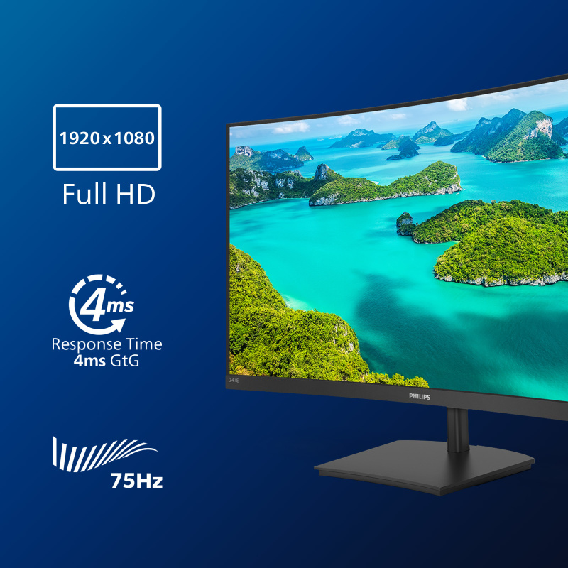 Philips E Line 241E1SC/00 LED display 59,9 cm (23.6") 1920 x 1080 pixels Full HD Noir