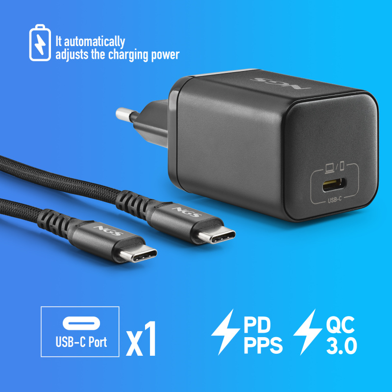 NGS BUD 65W-H Universel Noir Secteur Charge rapide Intérieure