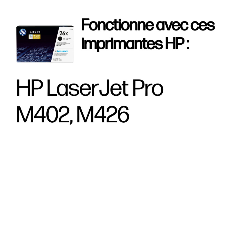 HP 26X toner LaserJet noir grande capacité authentique