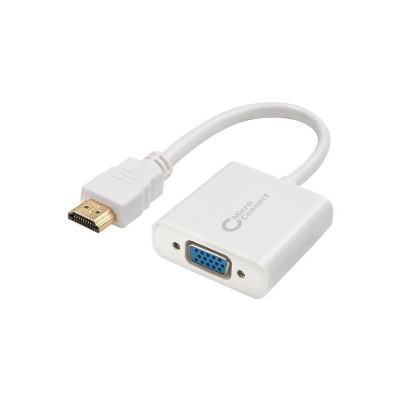 Microconnect HDMVGA1 câble vidéo et adaptateur 0,15 m HDMI Type A (Standard) VGA (D-Sub) Blanc