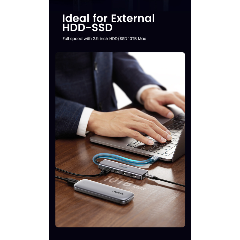 Ugreen 70336 hub & concentrateur USB 3.2 Gen 1 (3.1 Gen 1) Type-C 5000 Mbit/s