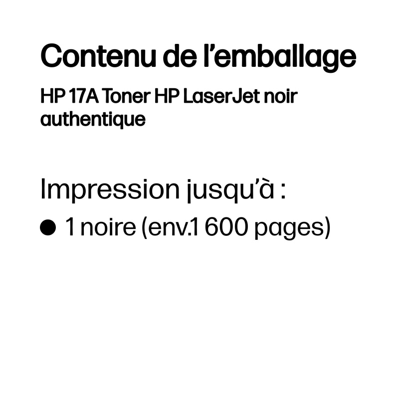 HP 17A Toner LaserJet noir authentique