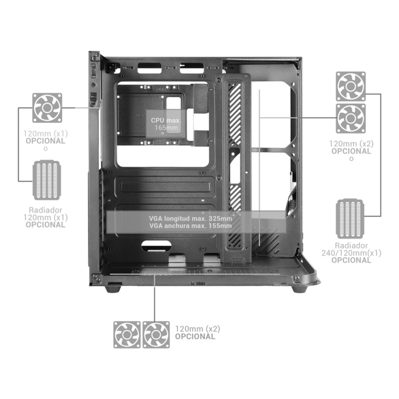 Mars Gaming MC-INFINIOLITEW Midi Tower Blanc