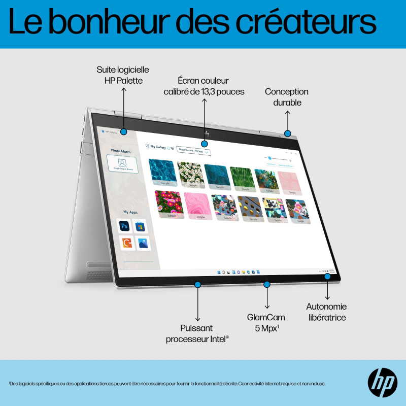 HP ENVY x360 13-bf0012nf Intel® Core™ i7 i7-1250U Hybride (2-en-1) 33,8 cm (13.3") Écran tactile 2.8K 16 Go LPDDR4x-SDRAM 512 Go SSD Wi-Fi 6E (802.11ax) Windows 11 Home Bleu