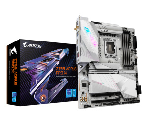GIGABYTE Z790 AORUS PRO X Carte mère - Prend en charge les processeurs Intel de 14e génération, VRM 18+1+2 phases, jusqu'à 8266 MHz DDR5 (OC), 1xPCIe 5.0 + 4xPCIe 4.0 M.2, Wi-Fi 7, LAN 5GbE, USB 3.2 Gen 2x2