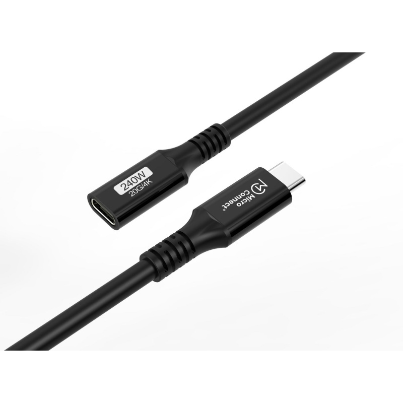 Microconnect USB3.2CC2EX câble USB USB4 Gen 2x2 2 m USB C Noir
