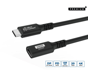 Microconnect USB3.2CC2EX câble USB USB4 Gen 2x2 2 m USB C Noir