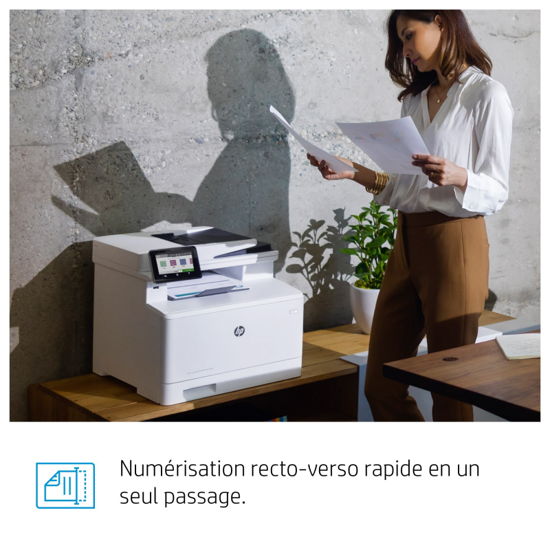 HP Color LaserJet Pro Imprimante multifonction M479dw, Couleur, Imprimante pour Impression, copie, numérisation, e-mail, Impression recto-verso; Numérisation vers e-mail/PDF; Chargeur automatique de documents de 50 feuilles