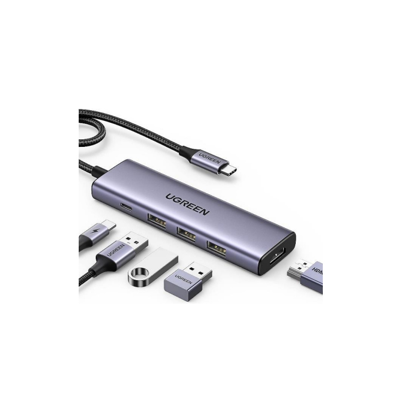 Ugreen 15596 station d'accueil Avec fil USB 3.2 Gen 1 (3.1 Gen 1) Type-A + Type-C Aluminium