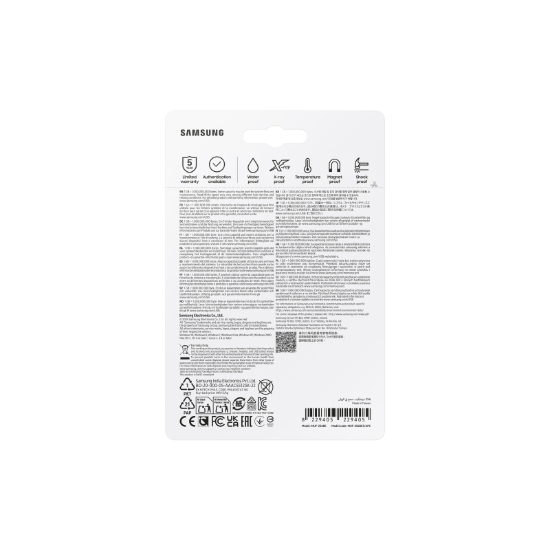 Samsung MUF-256BE lecteur USB flash 256 Go USB Type-A 3.2 Gen 1 (3.1 Gen 1) Argent