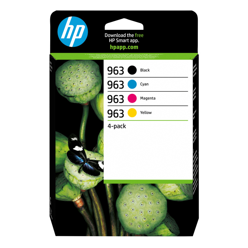 HP 963 Pack de 4 cartouches d'encre Noir/Cyan/Magenta/Jaune authentiques