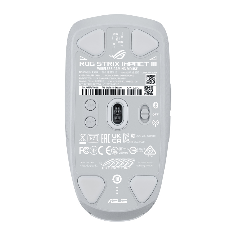 ASUS ROG Strix Impact III Wireless souris Gaming Ambidextre RF sans fil + Bluetooth Optique 36000 DPI
