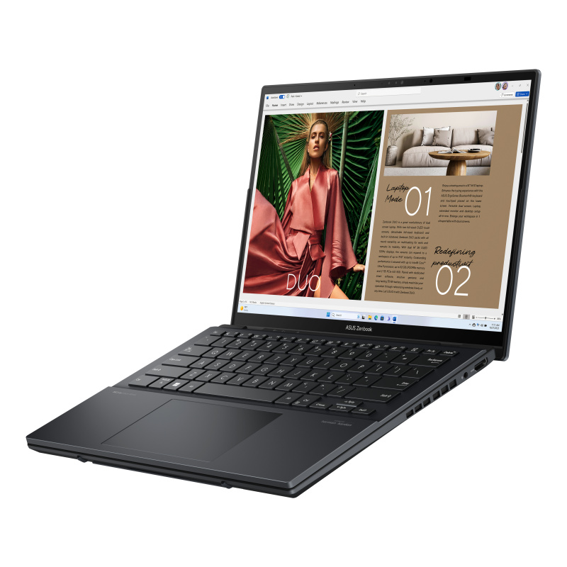 ASUS Zenbook Duo UX8406MA-QL357X Intel Core Ultra 7 155H Hybride (2-en-1) 35,6 cm (14") Écran tactile WUXGA 32 Go LPDDR5x-SDRAM 1 To SSD Wi-Fi 6E (802.11ax) Windows 11 Pro Gris