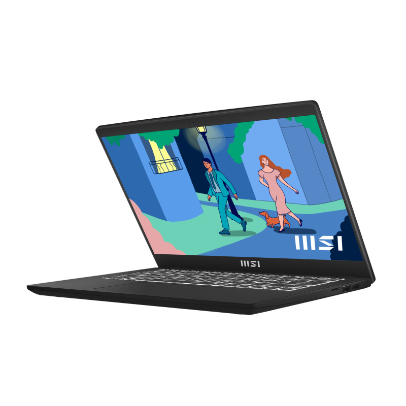 MSI Modern 14 C7M-427XFR AMD Ryzen™ 7 7730U Ordinateur portable 35,6 cm (14") Full HD 16 Go DDR4-SDRAM 512 Go SSD Wi-Fi 6E (802.11ax) DOS gratuit Noir