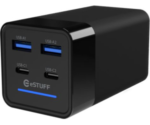 eSTUFF ES635201 chargeur d'appareils mobiles Ordinateur portable, Smartphone, Tablette, Universel Noir Secteur Intérieure