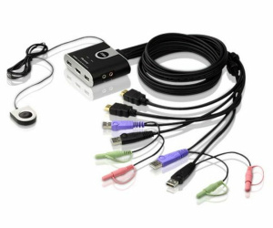 ATEN Commutateur KVM câble HDMI/audio USB 2 ports avec sélecteur de port distant