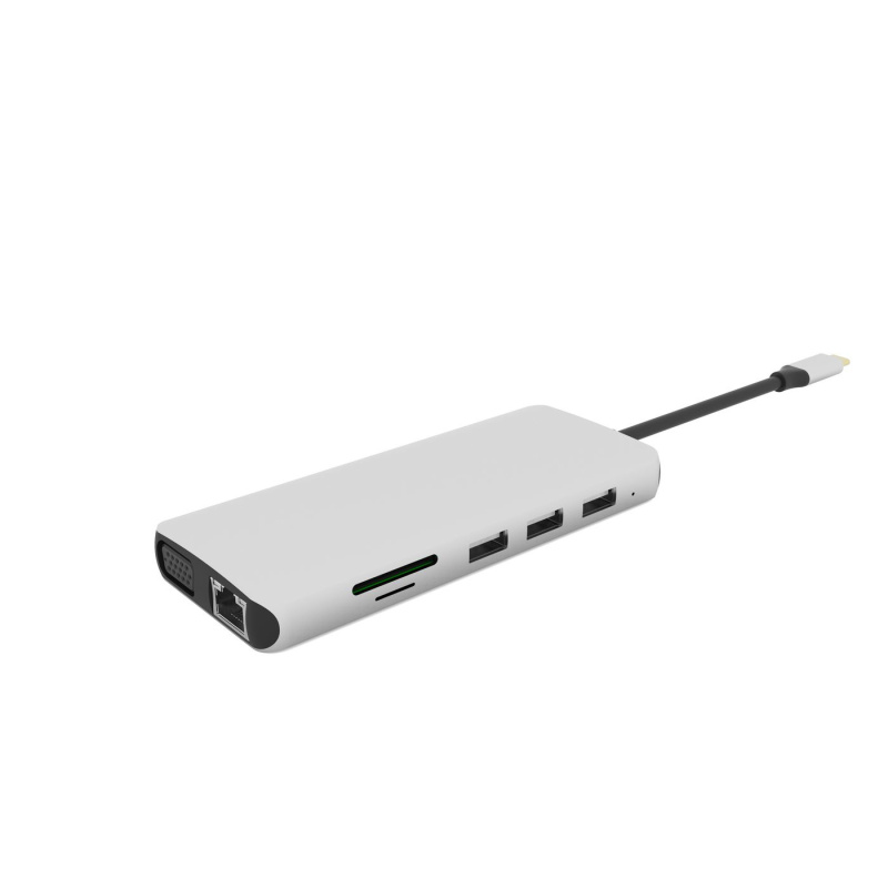 eSTUFF ES623009 hub & concentrateur USB 3.2 Gen 1 (3.1 Gen 1) Type-C 5000 Mbit/s Gris