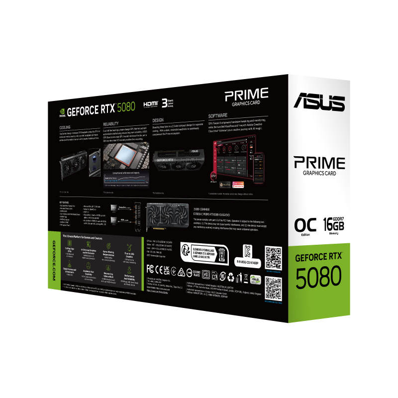 ASUS Prime -RTX5080-O16G-EVO NVIDIA GeForce RTX 5080 16 Go GDDR7