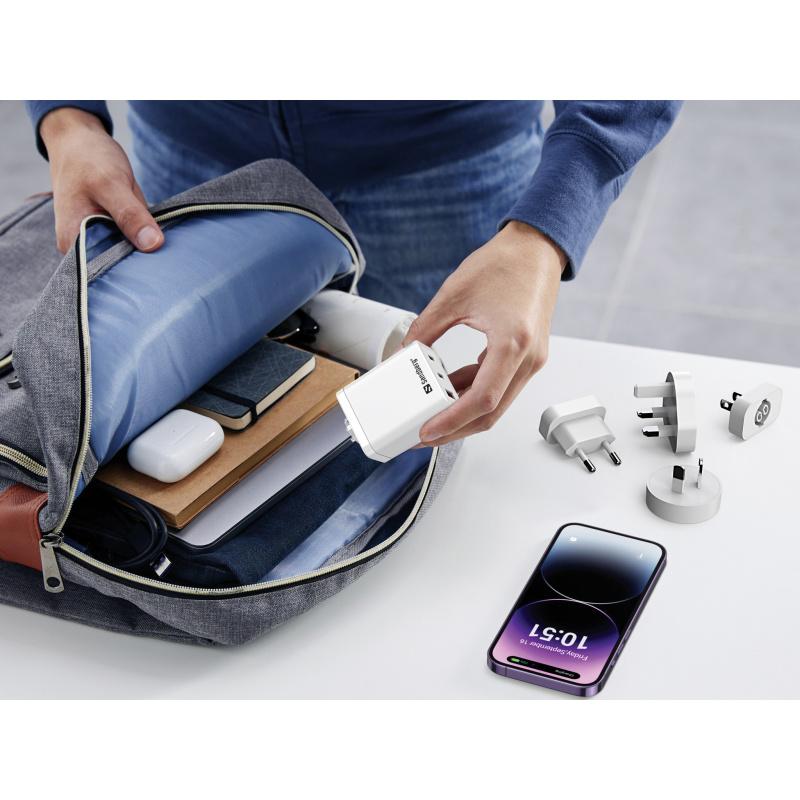 Sandberg 441-59 chargeur d'appareils mobiles Universel Blanc Secteur Charge rapide Intérieure
