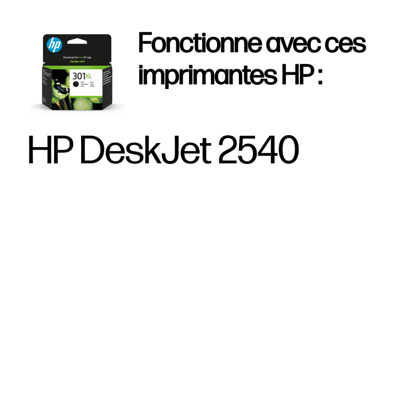 HP 301XL cartouche d'encre noir grande capacité authentique