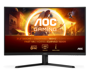 AOC G4 CQ32G4VE écran plat de PC 80 cm (31.5") 2560 x 1440 pixels Quad HD LCD Noir, Gris