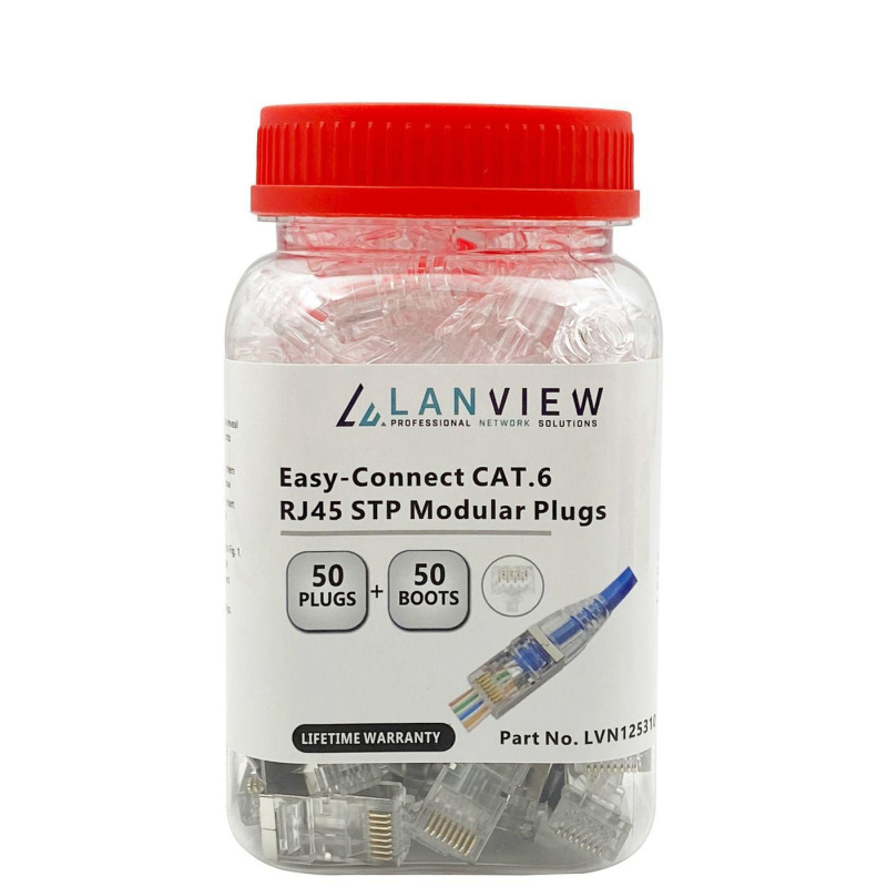 Lanview LVN125310 connecteur de fils RJ45 Transparent