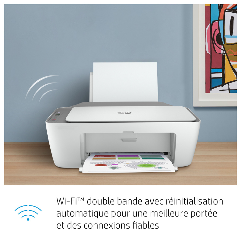 HP DeskJet 2720 Sans fil All-in-One Couleur Imprimante, Instant Ink; copieur, scanner