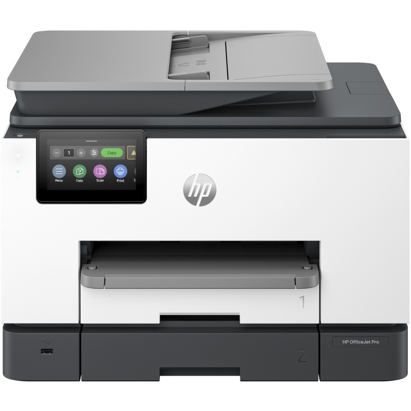 HP OfficeJet Pro 9130 All-in-One Printer, Couleur, Imprimante pour Petites/moyennes entreprises, Impression, copie, scan, fax, Wireless; Automatic document feeder; Two-sided printing; Two-sided scanning; Fax; Front USB flash drive port; Touchscreen