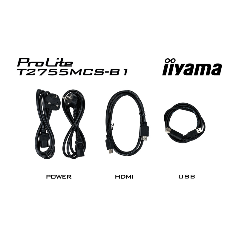 iiyama ProLite T2755MSC-B1 écran plat de PC 68,6 cm (27") 1920 x 1080 pixels Full HD LED Écran tactile Dessus de table Noir