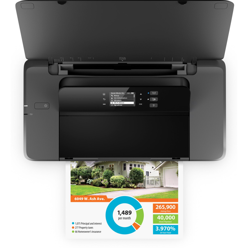 HP Officejet Mobile 202 Sans fil Couleur Imprimante, Impression recto-verso