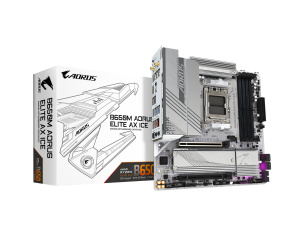 GIGABYTE B650M AORUS ELITE AX ICE Carte mère - AMD Ryzen série 9000, VRM 12+2+2 phases, jusqu'à 8000 MHz DDR5 (OC), 1xPCIe 5.0 + 1xPCIe 4.0 M.2, LAN 2,5 GbE, WIFI 6E, USB 3.2 Gen 2x2