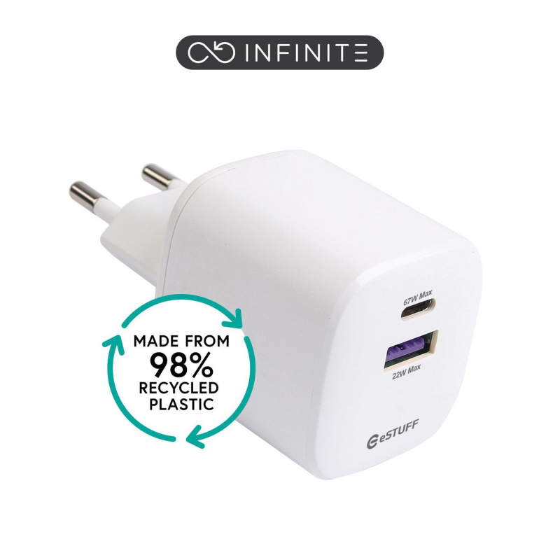 eSTUFF ES637065 chargeur d'appareils mobiles Universel Blanc Secteur Intérieure