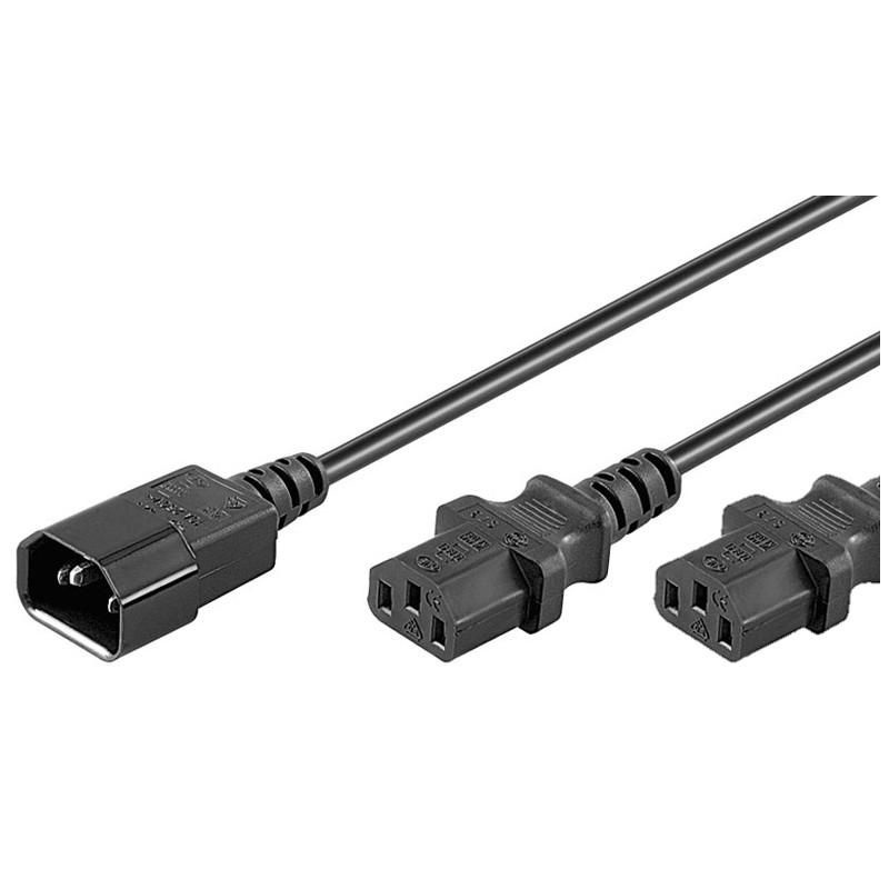 Microconnect PE061312 câble électrique Noir 1,2 m Coupleur C14 Coupleur 2 x C13