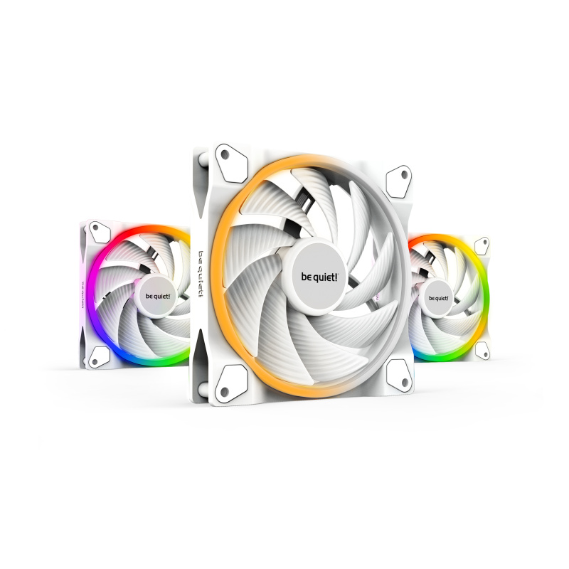 be quiet! Light Wings 140 mm PWM | Ventilateur PC ARGB high-speed White, Pack de 3