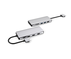 eSTUFF ES623010 hub & concentrateur USB 3.2 Gen 1 (3.1 Gen 1) Type-C 5000 Mbit/s Aluminium