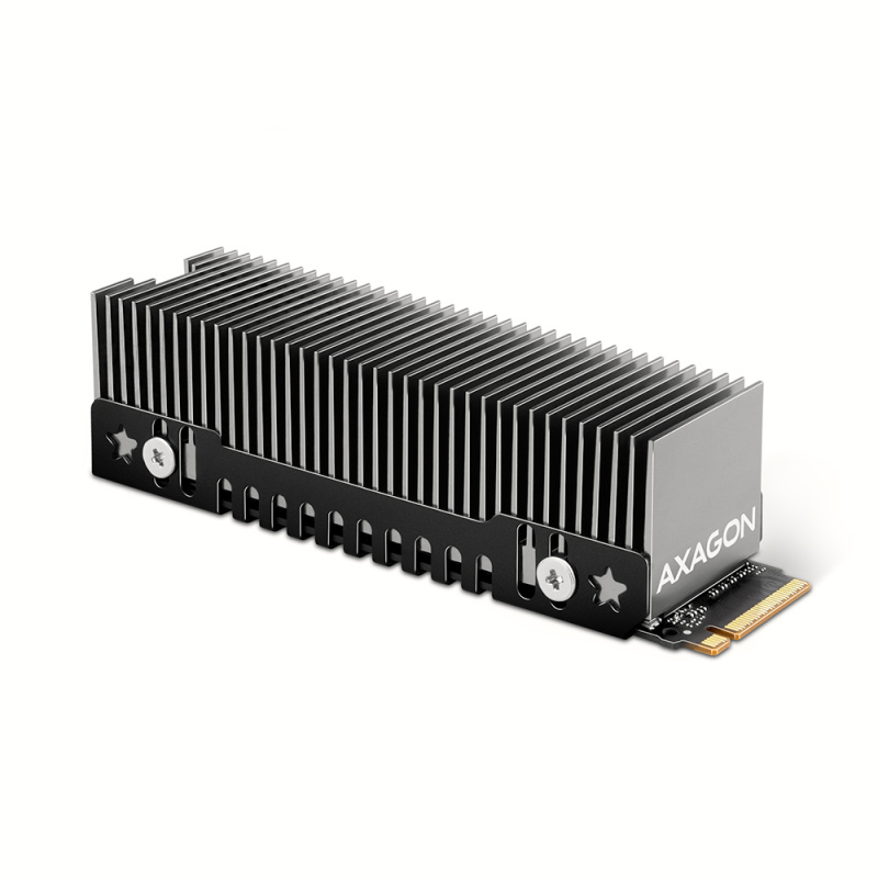 Axagon CLR-M2XT M.2 SSD Passivkühler Aluminium - 2280 M.2 NVMe SSD, Disque électronique Dissipateur thermique/Radiateur Noir, Gris 1 pièce(s)